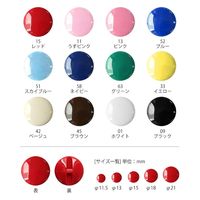 日本紐釦貿易(Nippon Chuko) カラー トンネル穴ボタン 21mm 6個 ブルー CG3400-21-52 1セット(3袋)（直送品）