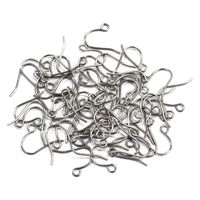 日本紐釦貿易 日本紐釦貿易(Nippon Chuko)NBK チタンフックピアス シルバー KE151-30 1セット(2袋)（直送品）