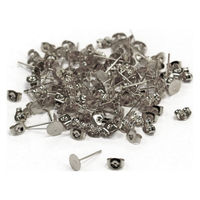 日本紐釦貿易(Nippon Chuko)NBK 台付きピアス 台6mm 30組入 シルバー KE157-30 1セット(30組)（直送品）