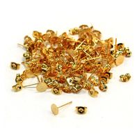 日本紐釦貿易(Nippon Chuko)NBK 台付きピアス 台6mm 30組入 ゴールド KE156-30 1セット(30組)（直送品）