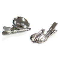 日本紐釦貿易(Nippon Chuko) 台付コサージュクリップ 皿φ20.5mm 3個 シルバー KE253-S（直送品）