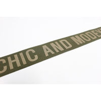 日本紐釦貿易(Nippon Chuko) 広幅 モードデザイン ロゴテープ コットン 巾約50mm 1.5mカット カーキ KLT103-5（直送品）