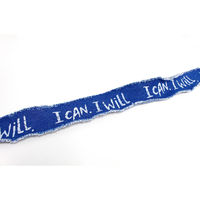 日本紐釦貿易(Nippon Chuko) デニム調フレイドロゴテープ サイドフリンジ 巾約36mm 13.5m巻 ブルー KLT1-5（直送品）