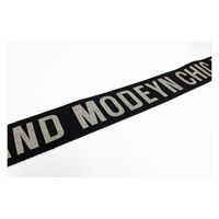 日本紐釦貿易(Nippon Chuko) 広幅 モードデザイン ロゴテープ コットン 巾約50mm 15m巻 ブラック KLT3-1（直送品）