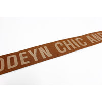 日本紐釦貿易(Nippon Chuko) 広幅 モードデザイン ロゴテープ コットン 巾約50mm 15m巻 ブラウン KLT3-3（直送品）