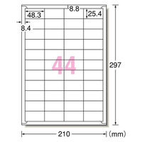 エーワン ラベルシール 表示・宛名ラベル レーザープリンタ マット紙 白 A4 44面 1袋（20シート入） 28388（わけあり品）