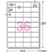 エーワン 屋外でも使えるラベルシール 備品ラベル レーザープリンタ つや消しフィルム 白 A4 36面 1袋（5シート入） 31072（わけあり品）