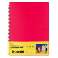 プラス イトオシ ツインリング型ファイル A4 2ポケットタイプ レッド 91820 1冊（わけあり品）