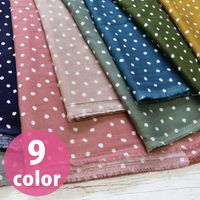 日本紐釦貿易(Nippon Chuko) ドット ランダム Wガーゼ生地 ブラック 巾約110cm×2mカット 4850WR-G-2M（直送品）