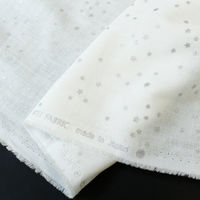 日本紐釦貿易(Nippon Chuko) スター Wガーゼ生地 シルキーソフト加工 ブラック 巾約110cm×4mカット GS5514W-H（直送品）