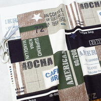 日本紐釦貿易(Nippon Chuko) キャンバス生地 CRAFT VILLAGE パッチワーク風 ブラック系 巾約110cm×9mカット（直送品）