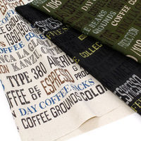 日本紐釦貿易(Nippon Chuko) キャンバス生地 CRAFT VILLAGE テキスト ダークグレー 巾約110cm×1mカット I（直送品）