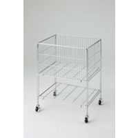 ワールドクラフト 軽量ワイヤーワゴン幅600×奥行450×高さ805mmクローム KW6040 1台