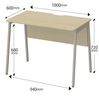 アスクル マルチワークデスク 幅1000×奥行600×高さ720mm ライトウッド/グレージュ 引出無 1台 オリジナル