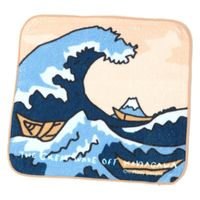 （世界の名作）ハンドタオル 神奈川沖浪裏 1セット（1枚×3） LAKOLE/ラコレ