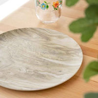 1956レストラン・サプライ プレート 22cm 木目調 デザートウッド Planta プランタ プラスチック 432537 1個（直送品）