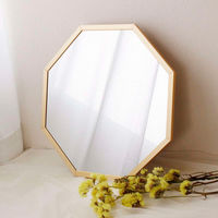 パラデック スタンド&ウォールミラー 八角形ミラー Mサイズ 28×28cm オクタム ゴールド 450689 1個（直送品）