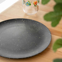 1956レストラン・サプライ プレート 27cm オリオン テラゾ バンブーファイバー メラミン ブラック 454831 1個（直送品）