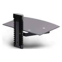 壁掛けAVラック　1段タイプ　耐荷重7kg　強化ガラス　高さ調整可能（直送品）