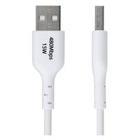 USB A USB C ケーブル　USB 2.0　1m　3A15W　ホワイト（直送品）