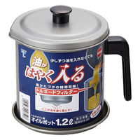 竹原製缶 トルネオ フッ素オイルポット1.2L 受皿付 S-20 1個（直送品）