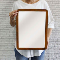 パラデック ウォールミラー 木製フレーム 30cm×40cm アコウスティック ブラウン 450708 1個（直送品）