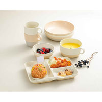 宮本産業 ランチプレート 21.5cm caliner ホワイト×ベージュ 451092 1個（直送品）