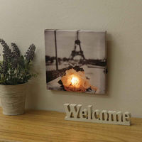 東洋ケース LEDキャンバスアート キャンドル ブーケ 20×20cm 418293 1個（直送品）