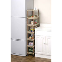 和泉化成 キッチンワゴン ロングラック 7段 アースベージュ 434153 1個（直送品）