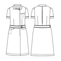 ナガイレーベン Beads Berryワンピース 医療白衣 半袖 チャコール EL LH-6277（わけあり品）