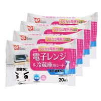 水の激落ちくん 電子レンジ&冷蔵庫用 お掃除シート 除菌 洗剤不使用 1セット（1パック（20枚×4個）×5）レック