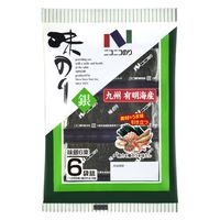 ニコニコのり 味のり 銀 九州有明海産 12切5枚 6袋詰 1セット（1個×3）海苔