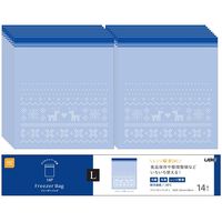フリーザーバッグ L 25×28cm 保存袋 冷凍・レンジ解凍可 ノルディック柄（トナカイ）1箱（14枚入）宇部フィルム