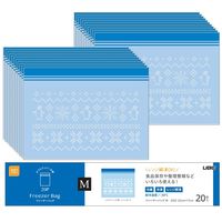 フリーザーバッグ M 23×17cm 保存袋 冷凍・レンジ解凍可 ノルディック柄（ペンギン）1箱（20枚入）宇部フィルム
