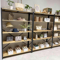 【軒先渡し】ストア・エキスプレス Lアングルシェルフラック 幅120cm 高さ180cm 5段　ラーチ合板 1717-1253 1台（直送品）