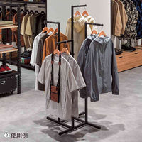 【軒先渡し】ストア・エキスプレス 4WAYハンガーラック 角パイプ　ブラック 2160-326 1台（直送品）