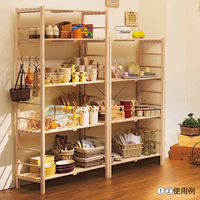 【軒先渡し】ストア・エキスプレス ウッドラック ナチュラル 幅90cm　高さ120cm 4段 5510-5103 1台（直送品）