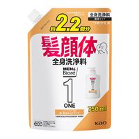 メンズビオレ ONE オールインワン全身洗浄料 髪肌なめらかタイプ つめかえ用 750ml 花王  液体タイプ