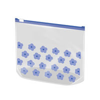 プラスプラス デザインスライダーバッグ ML マチ付 25×24×8cm 花柄 冷凍・レンジ解凍可 1箱（10枚入）オルディ