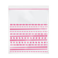 プラスプラス デザインジッパーバッグ ML 25×28cm ライン柄 保存袋 冷凍・レンジ解凍可 1箱（15枚入）オルディ