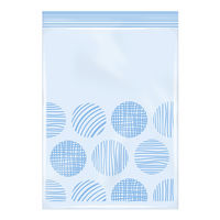 プラスプラス カラーデザインジッパーバッグ L 26×35cm ブルー 冷凍・レンジ解凍可 1箱（15枚入）オルディ