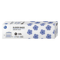 プラスプラス デザインスライダーバッグ ML マチ付 25×24×8cm 花柄 冷凍・レンジ解凍可 1セット（1箱（10枚入）×5）オルディ