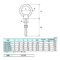 水本機械製作所 ステンレス K型ロングビッグアイボルト(鋳造製) LTKB-10M80　1個（直送品）
