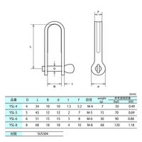 水本機械製作所 ステンレス ロング板シャックル YSL-4　1個（直送品）