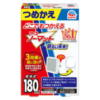 どこでもつかえるアースノーマット 電池式 180日用 無香料 詰め替え 1セット（1個×2） アース製薬 電子蚊取り器