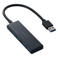 USBハブ A×4ポート USB3.2(Gen1) 15cm バスパワー 薄型 ブラック U3H-H042BK/E エレコム 1個（直送品）