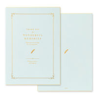 デザインフィル カラー色紙 寄せ書きシール24枚付き 二つ折り A4 本型 水色 33293006 1冊（直送品）