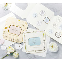 包む 色紙 3つ折り メッセージシール・封筒付き フレームフラワー TS045 1冊（直送品）