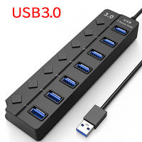 URiSAPO USBハブ 7ポート 3.0スイッチ付 K-USB30-07 1台（直送品）