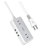 TESSAN 延長コード2m 電源タップ AC 4口 USB-A 3口 TS-704 1個（直送品）
